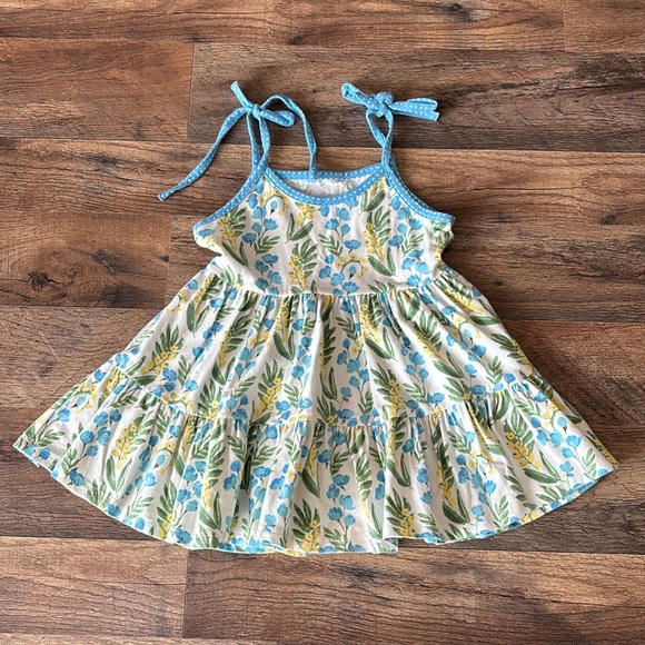 Eleanor Rose Other - Eleanor Rose Blue and Yellow Floral Tie Sleeveless Top